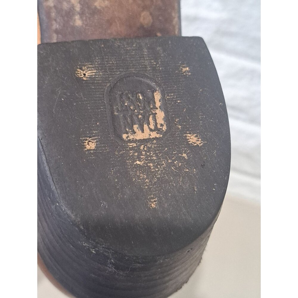 Dan Post Mens Brown Leather Western Cowboy Boots  Embroidered Scalloped Toe 9D - Picture 4 of 13